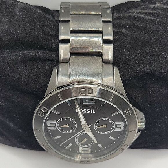 FOSSIL BQ2297 Men's Stainless Steel Analog Black Dial Quartz Genuine Watch BC318 - Picture 5 of 11